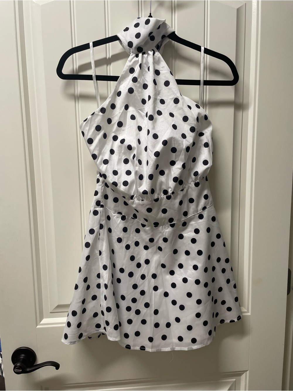 More to Come White Polka Dot Halter Dress